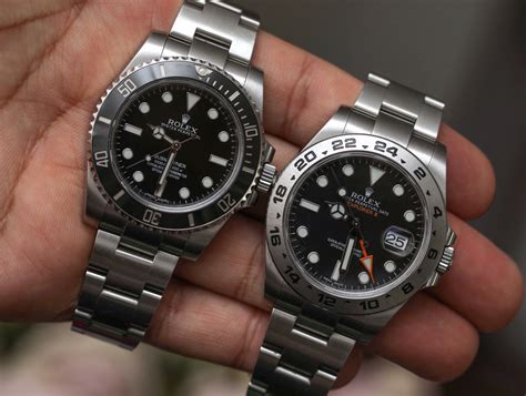 rolex explorer 2 216750 black vs rolex submariner 114060